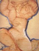 Rose Caryatid with Blue Border (mk39) Amedeo Modigliani